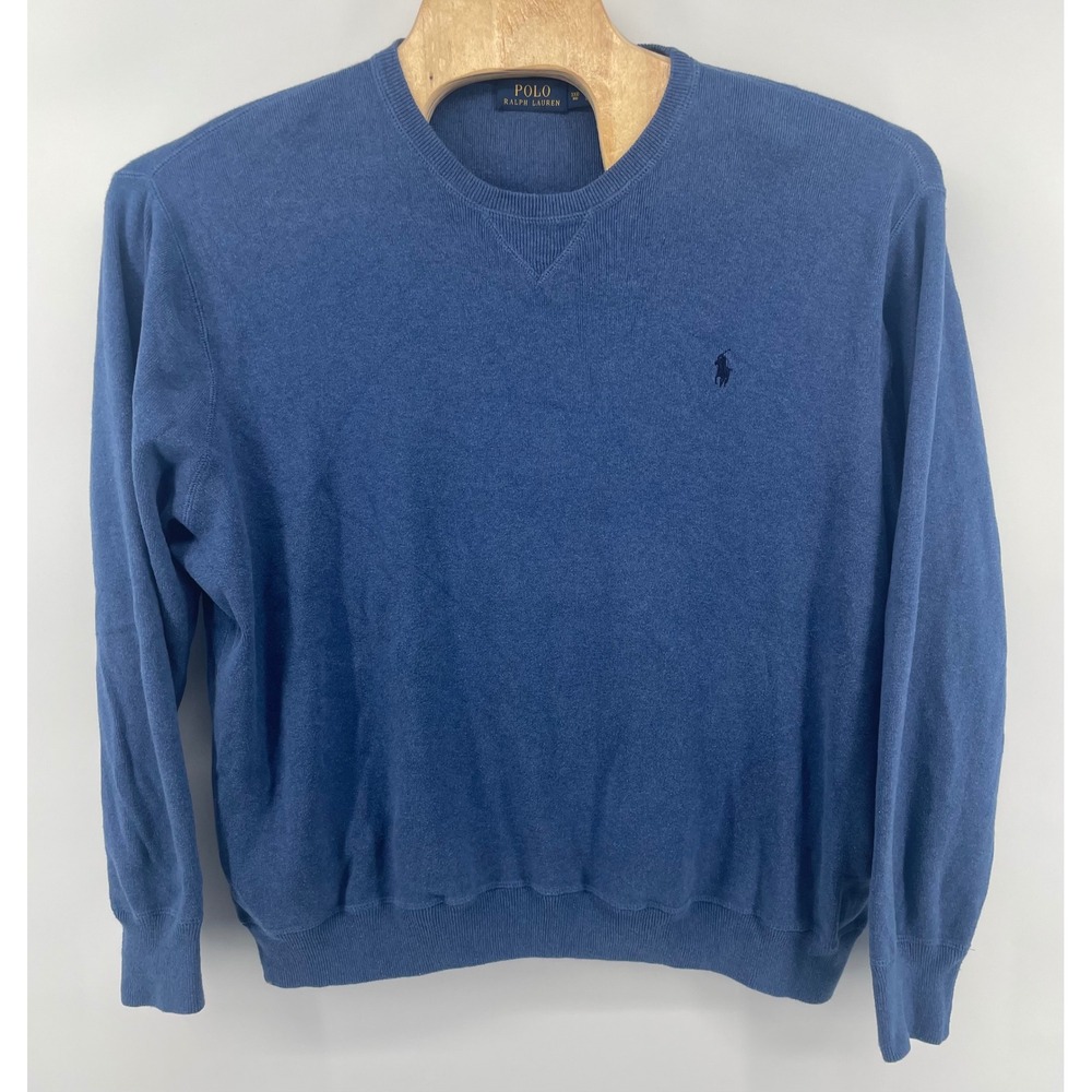 Polo Ralph Lauren Sweater Men 3XB Blue Cotton Crewneck Big & Tall Preppy Classic